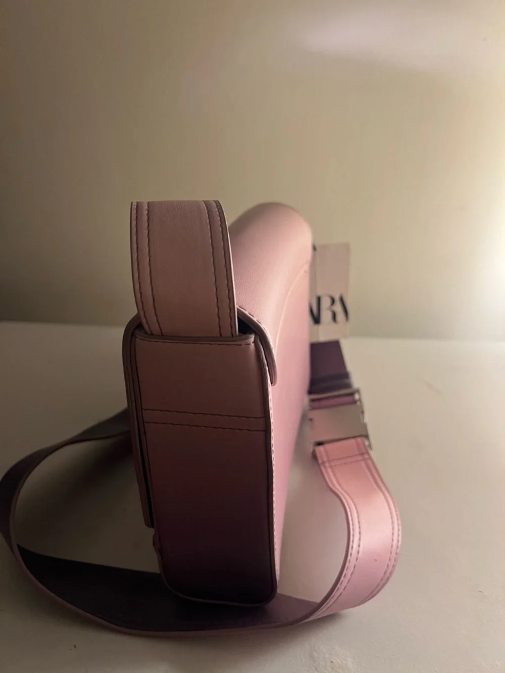 Zara Women’s Gradient Purple Crossbody Bag with Pink Strap